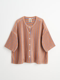 Naram Oversized Shirt, camel & ultramarine