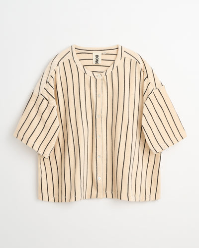 Naram Oversized Shirt, creme & ink