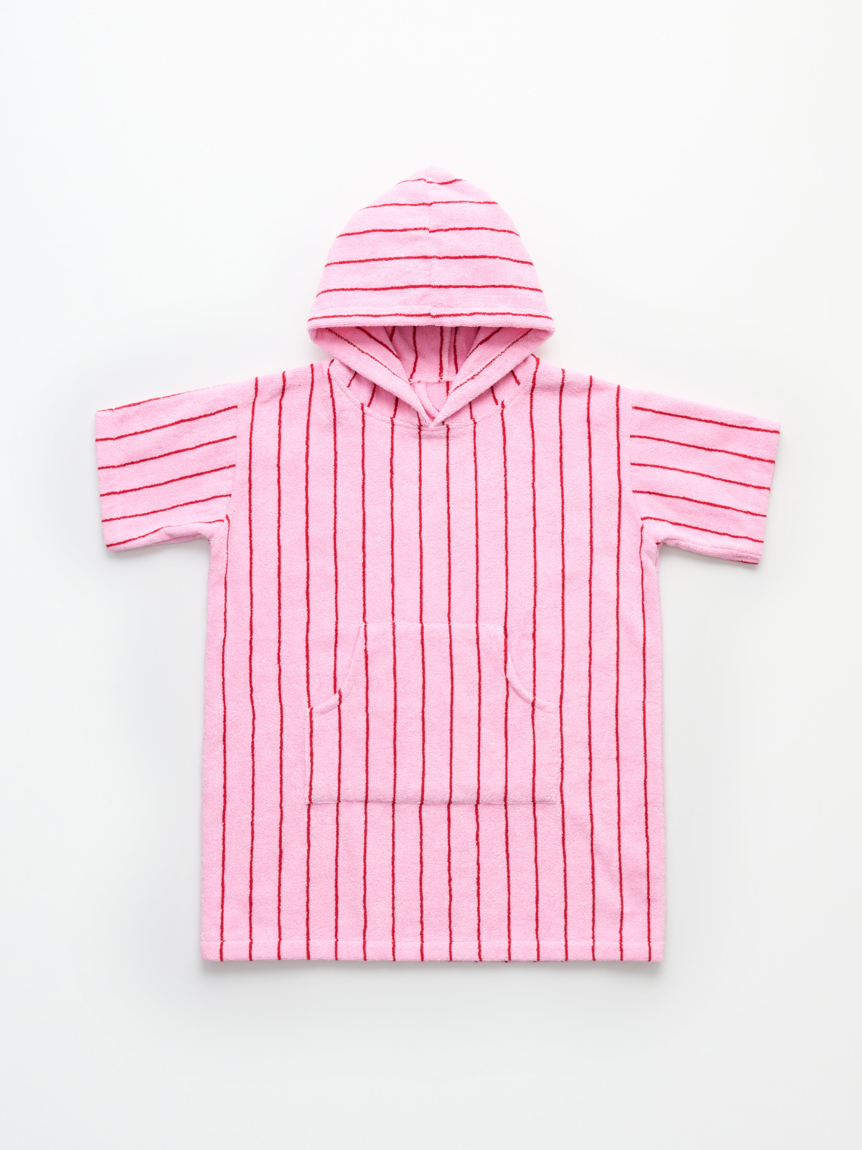 Naram Børne Poncho, baby pink & ski patrol red