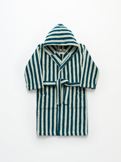 Naram Kids Bathrobe, sea foam & deep teal