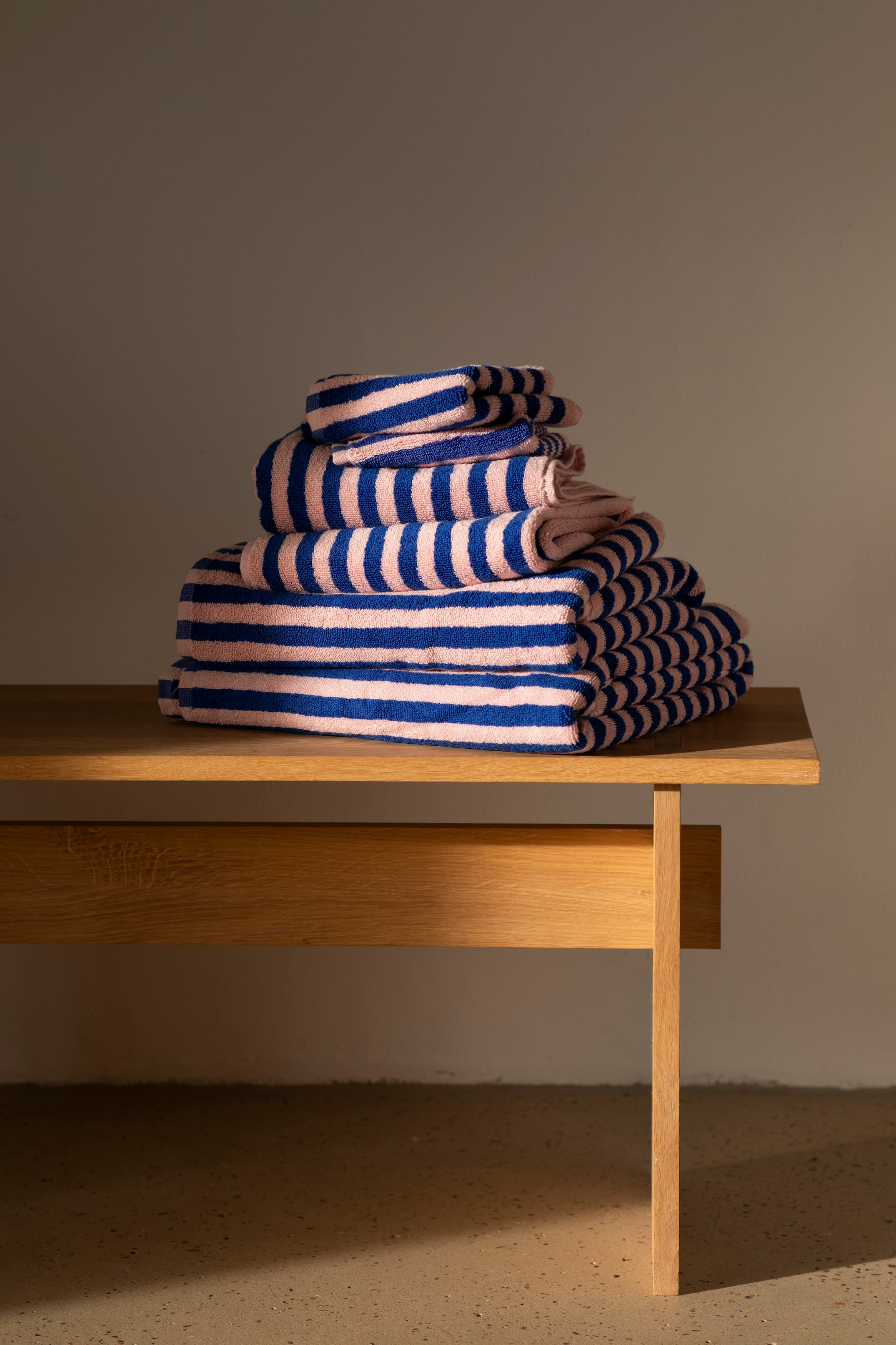 Naram Towels, dazzling blue & rose