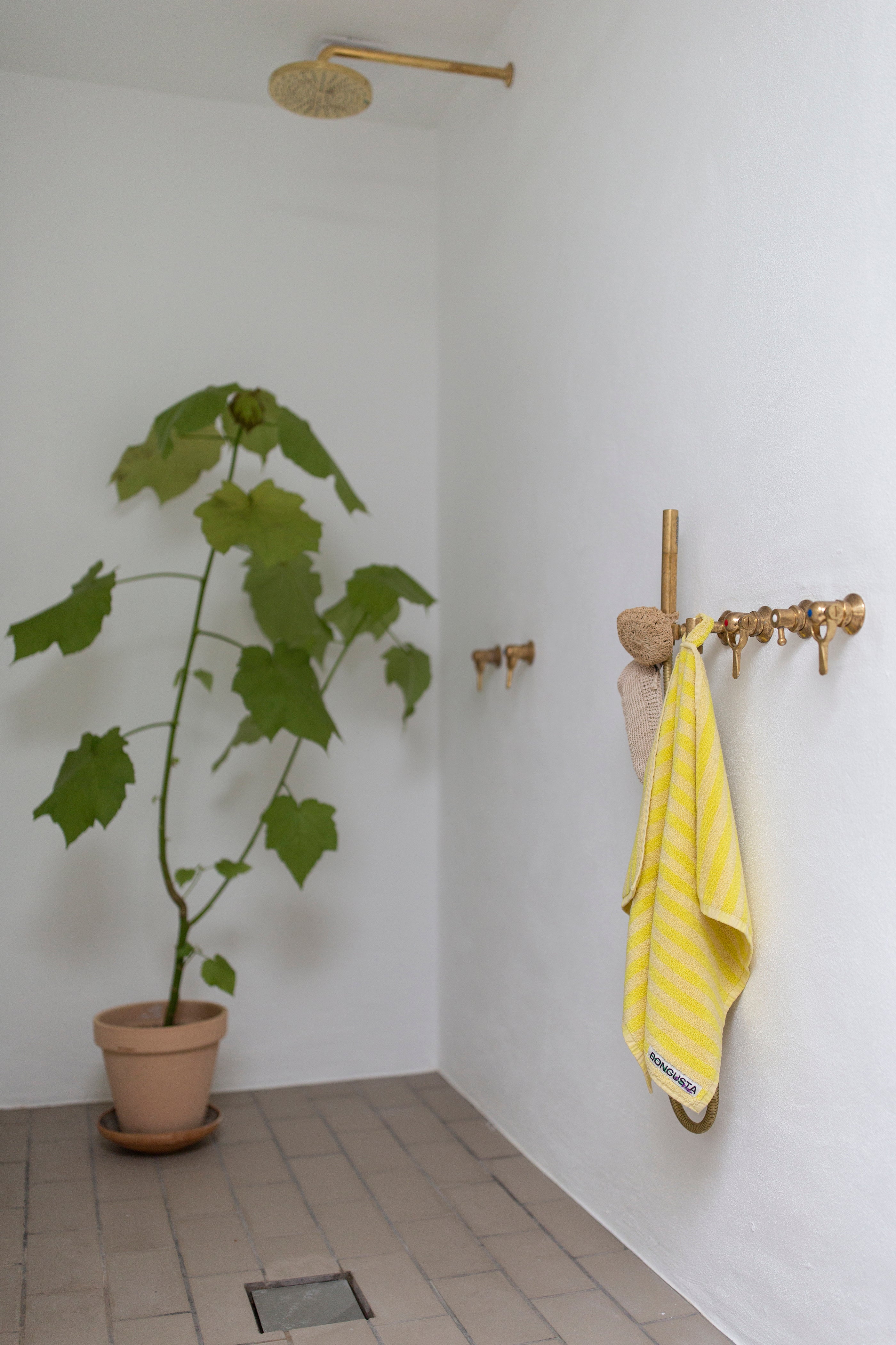 Naram Towels, pristine & neon yellow