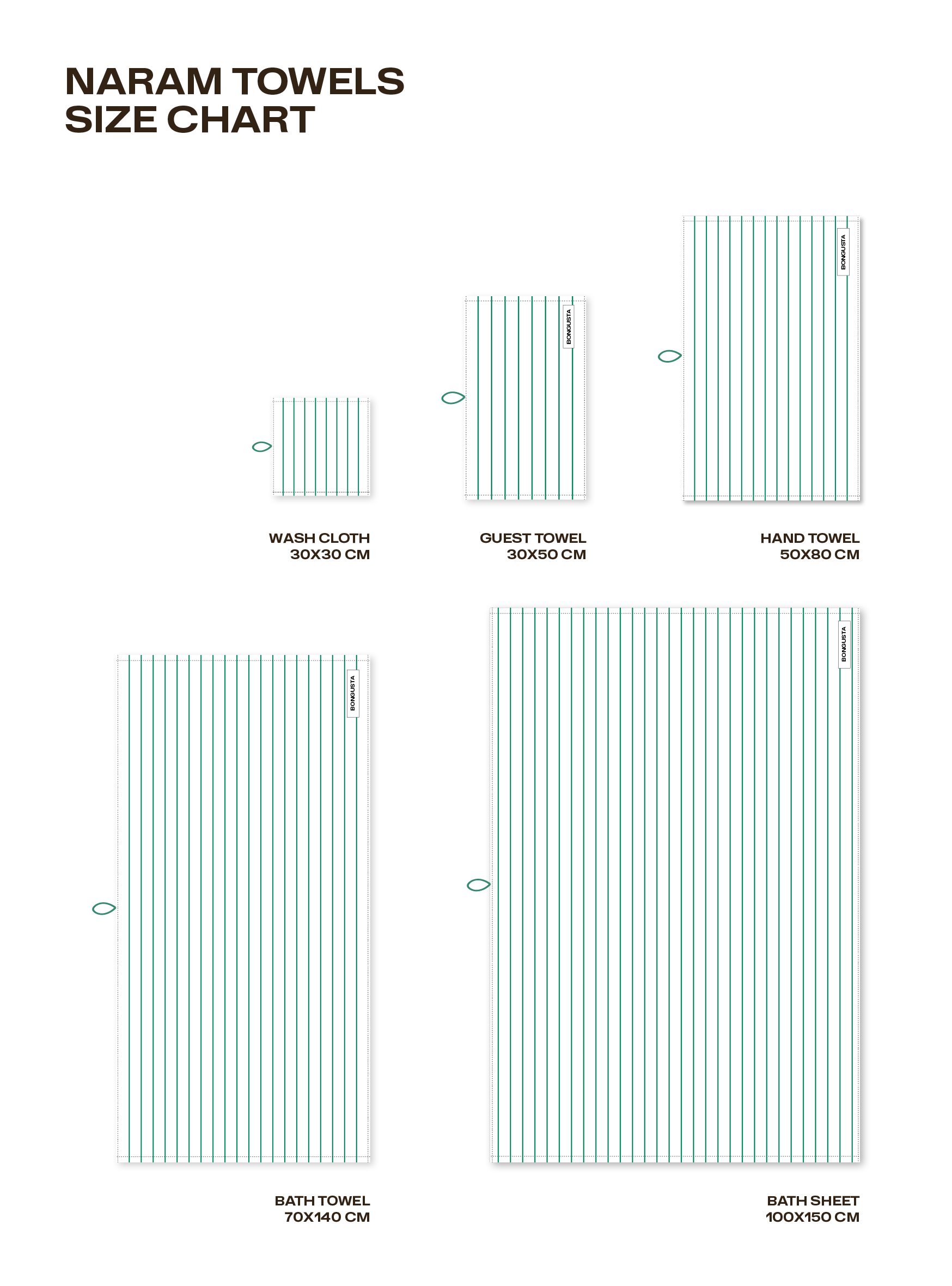 Naram Towels, pure white & grass