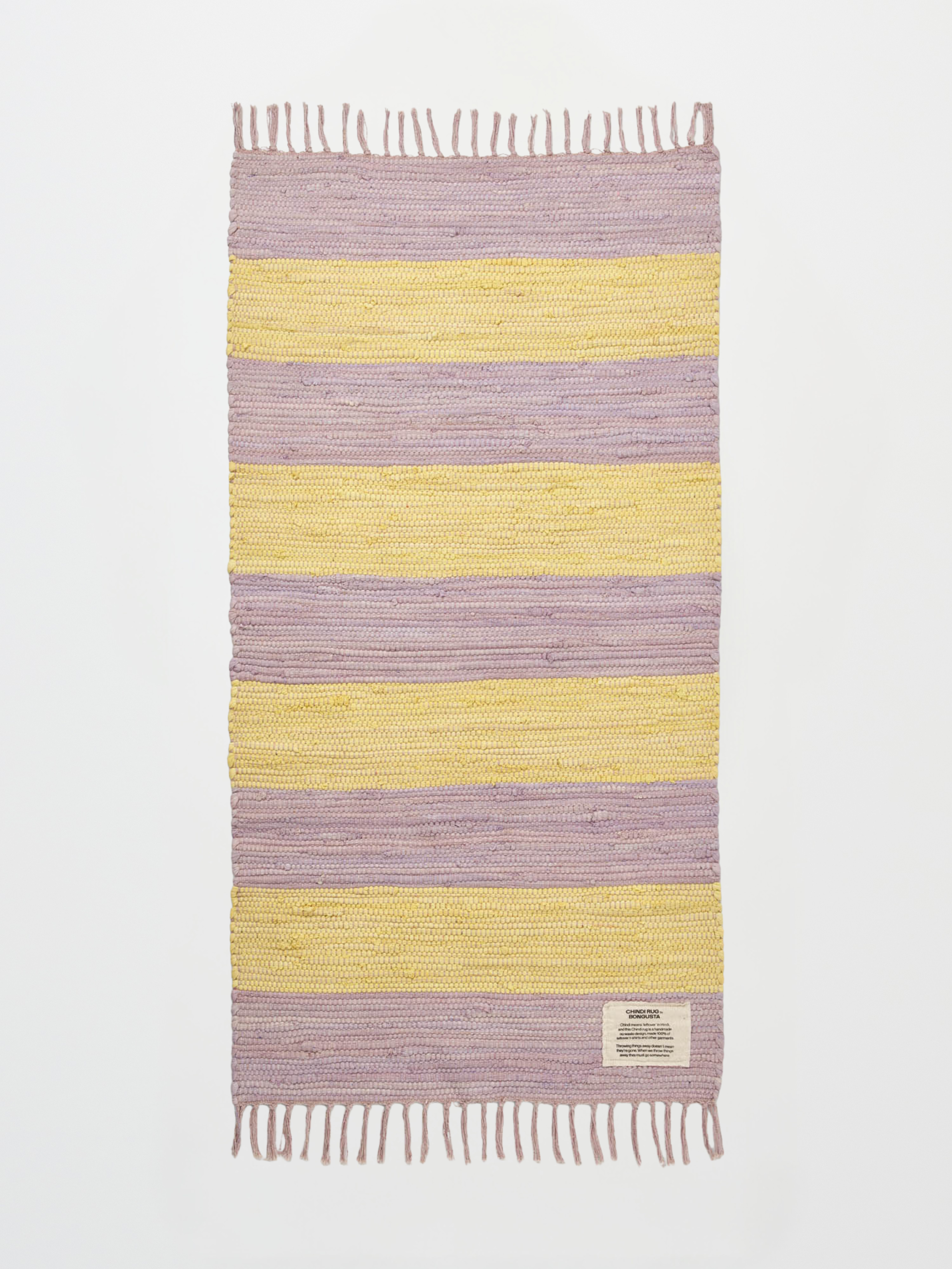 Chindi Rug, lilac & neon yellow