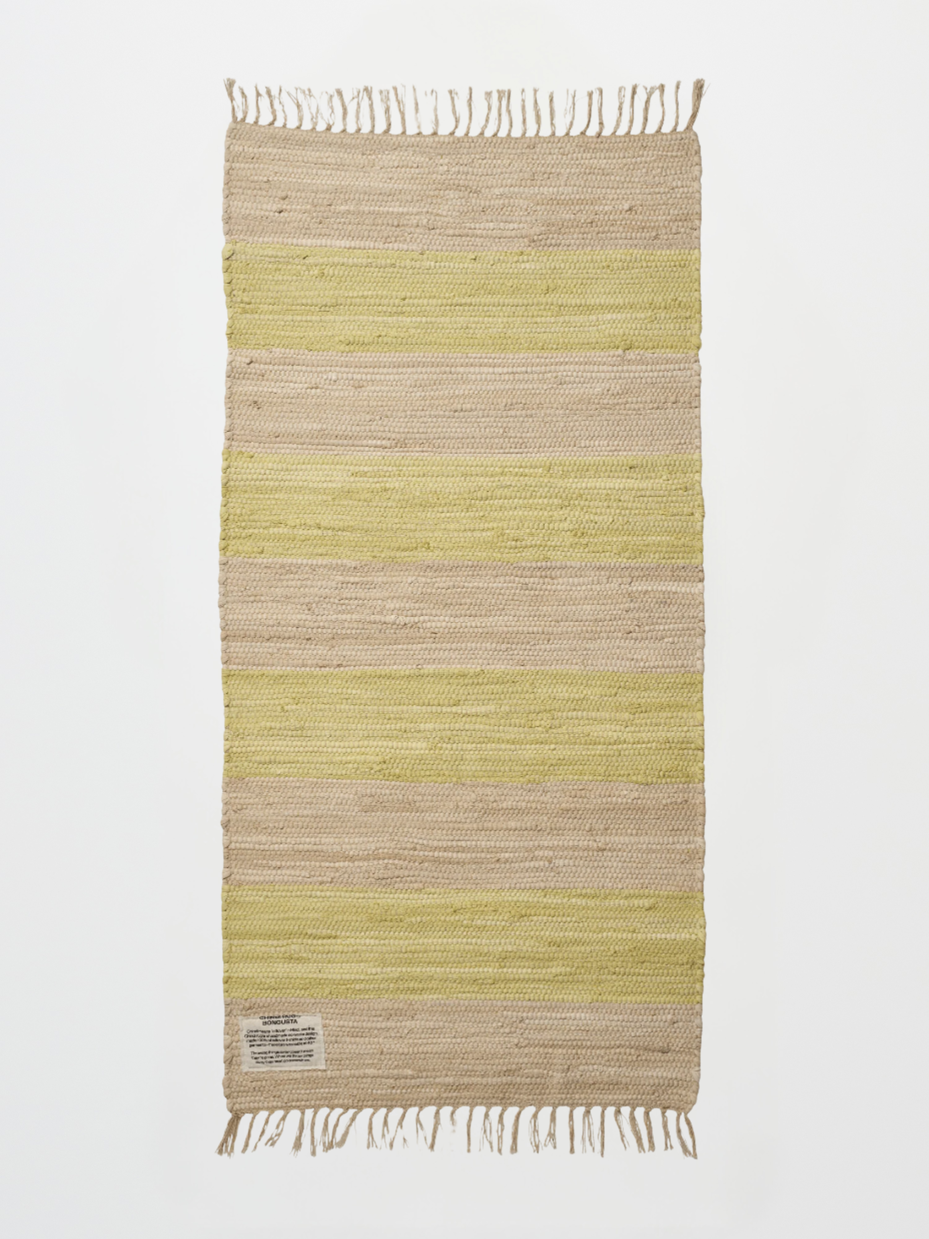 Chindi Rug, neon yellow & creme