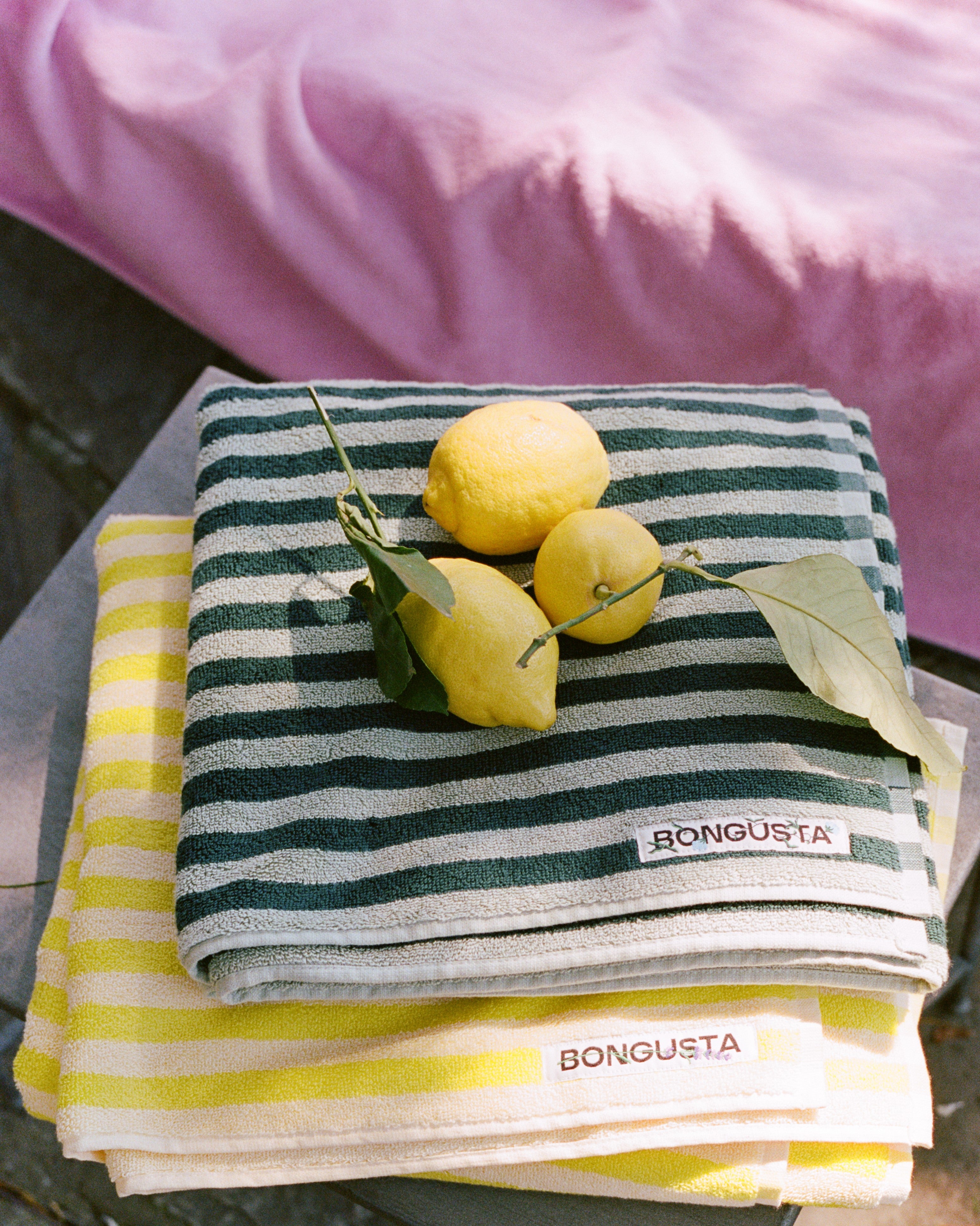 Naram Towels, sea foam & deep teal