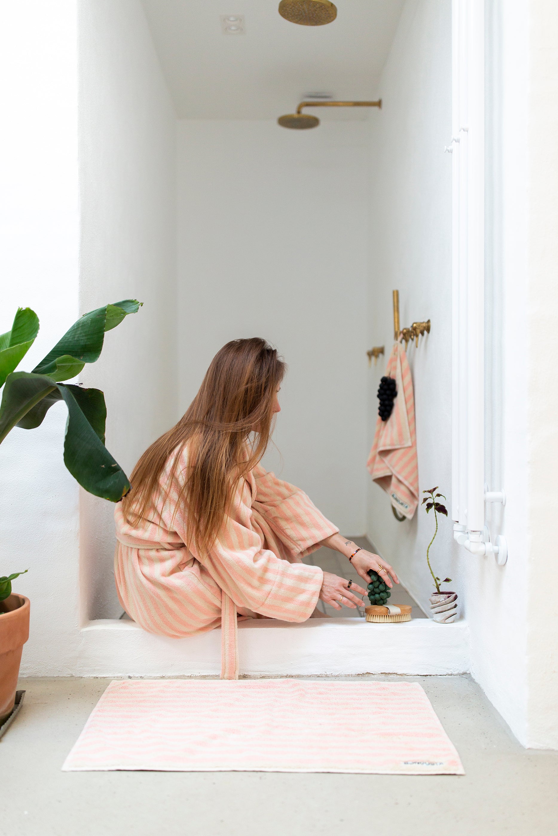 Naram Bath Mat, tropical & creme