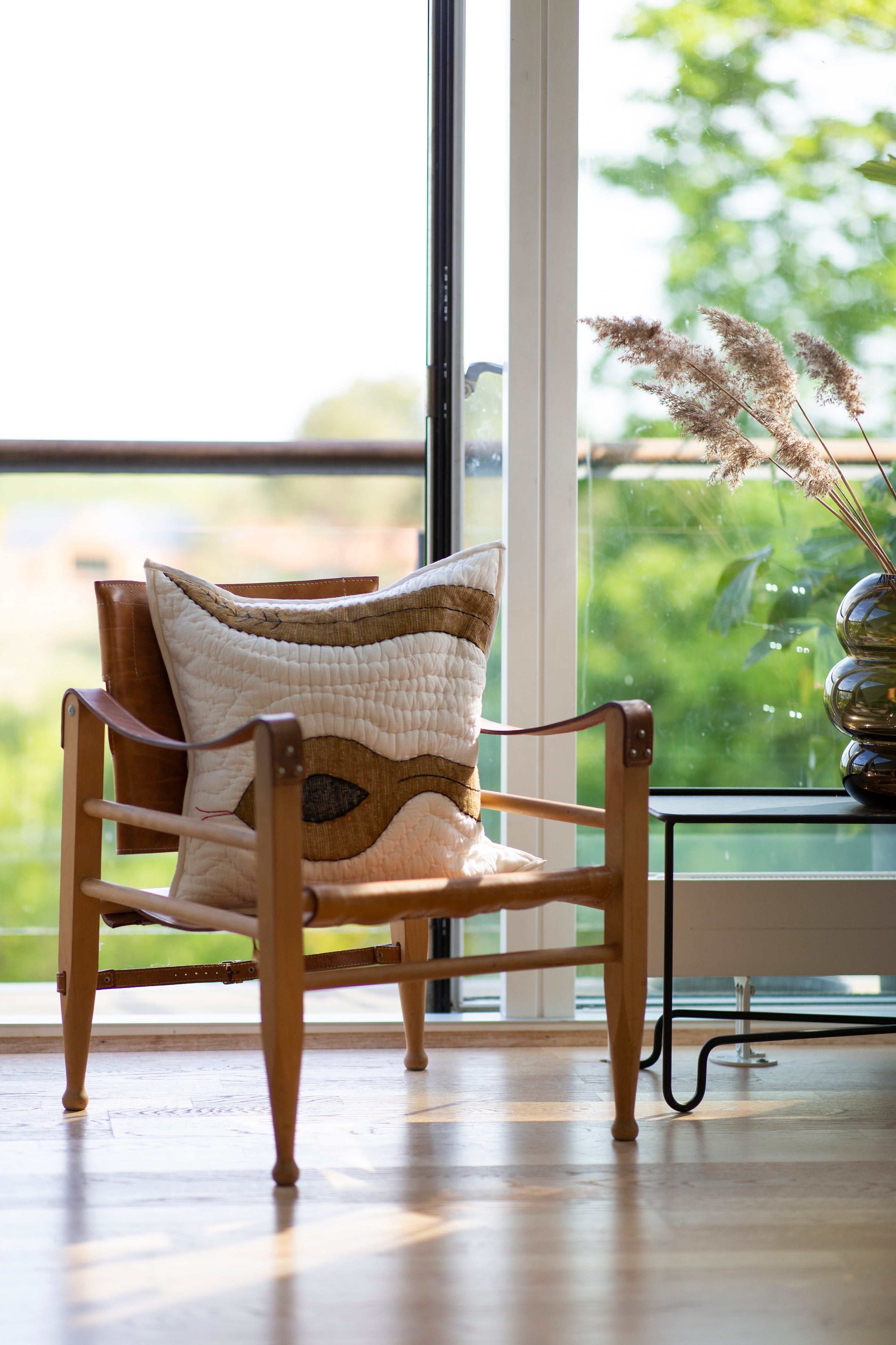 Slange quiltet pude, amber